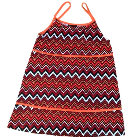 Sweet & Soft Sundress Shirt, Size 4 , Color - Red, White, Orange, and Black, New - Picture 1 of 3